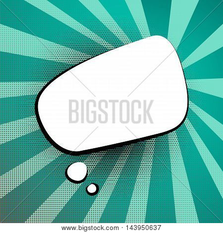 Speech colored bubble Pop-Art Style. lichtenstein pop art. Pop art comic blue background space for comments. Explosion bubble collision - funny balloon comics book template. Vector illustration