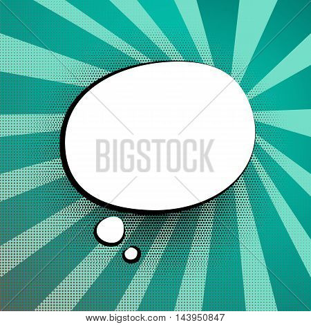 Speech colored bubble Pop-Art Style. lichtenstein pop art. Pop art comic blue background space for comments. Explosion bubble collision - funny balloon comics book template. Vector illustration