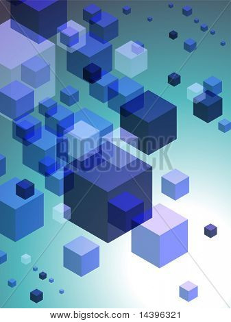 カラフルな抽象的な背景のオリジナル イラストの 3 D キューブ