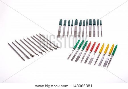 Stone Diamond Needle File Grinding Carving Tool Set on White Background