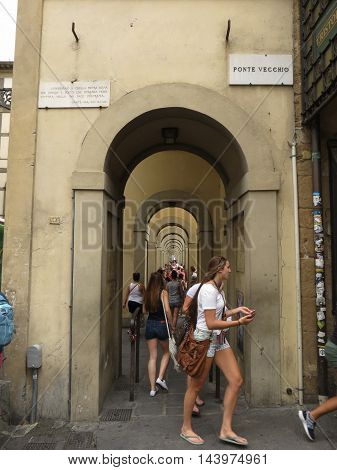 Portico Near Ponte Vecchio In Florence