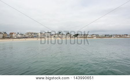 beach scenery at a commune named Quiberon in the Morbihan department in Brittany France
