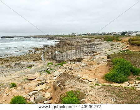 coastal scenery near a commune named Quiberon in the Morbihan department in Brittany France