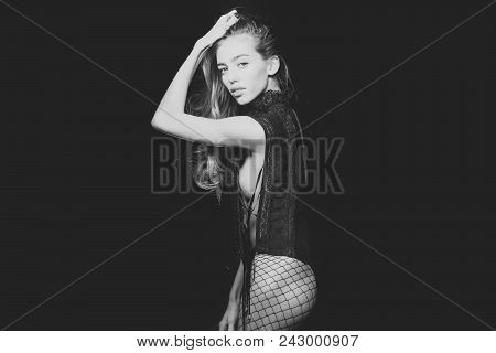 Face Fashion Girl Or Women In Your Web Site. Girl Face Portrait In Your Advertisnent. Woman With Sex