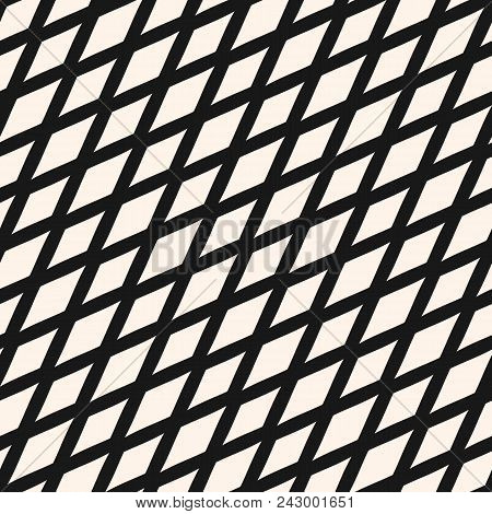 Slanted Rhombuses Seamless Geometric Pattern. Simple Vector Texture With Diamond Shapes, Diagonal In