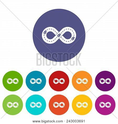 Track Icons Color Set Vector For Any Web Design On White Background