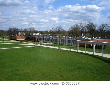 Aerial Elevated View Of Dana Hall, Defiance College, Defiance, Oh April 25, 2005