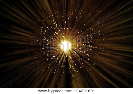 Zlatý Fiber Optic abstrakt