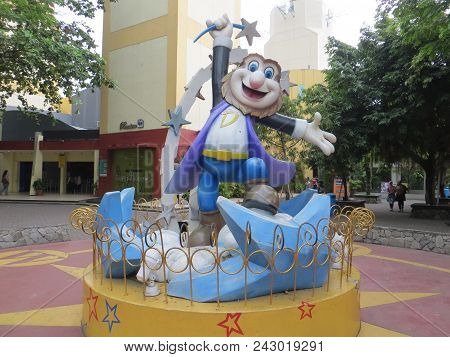 Jakarta, Indonesia - March 26, 2017: Statue Of Dufan (dunia Fantasi Or Fantasy World) Mascot In Anco