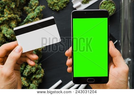 Grinder A Lot Ofx Marijuana, Fresh Buds Of Cannabis Many Weed. Copy Spase Copy-space