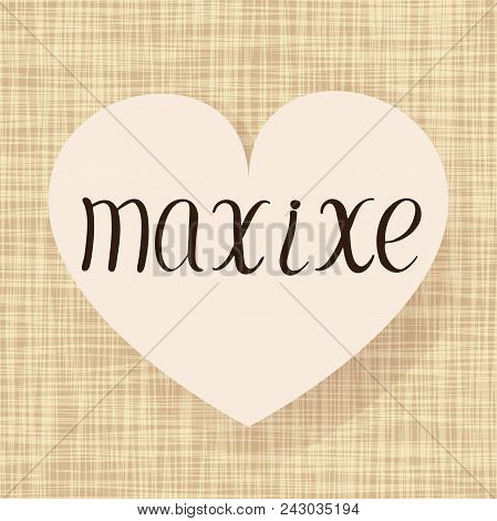 Maxixe Dance. Vector Illustration. Fabric Heart Design. Handwritten Calligraphy