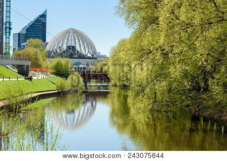 Yekaterinburg, Russia - May 23, 2018: View Of Embankment On Iset River In Center Of City