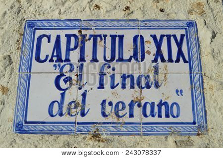 Plaque In Nerja Dedicated To The Blue Summer Series By Antonio Mercero. August 6, 2016. Travel Archi