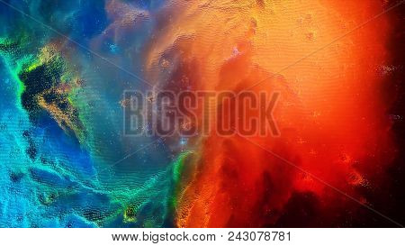 Abstract Background 8-bit. 8 Bit Galaxy In Outer Space.