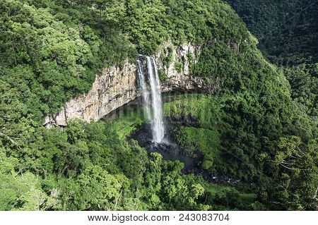 Caracol State Park  Waterfall City Canela Brazil  Landscape