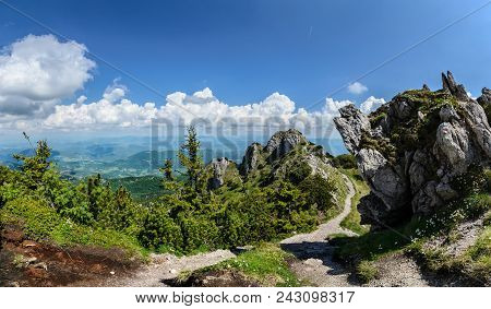 The Trail In The Great Rozsutec Hill In The Vratna Valley At The National Park Mala Fatra, Slovakia.