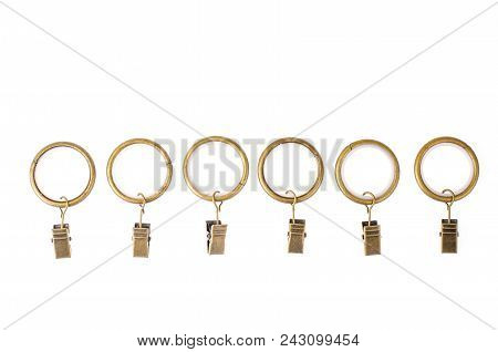 Metal Rings And Curtain Clamps. Studio Photo