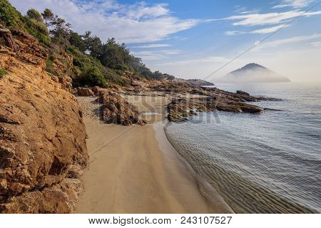 Wild Beach In Thassos Island. Greece, Europe