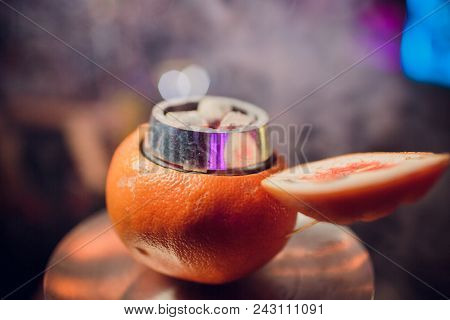 Stylish Hookah With The Aroma Grapefruit For Relax. Grapefruit Shisha