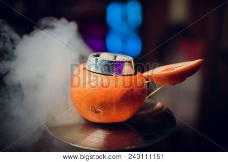 Stylish Hookah With The Aroma Grapefruit For Relax. Grapefruit Shisha