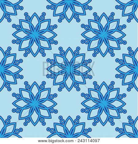 Simple Vintage Seamless Pattern With Abstract Flowers.