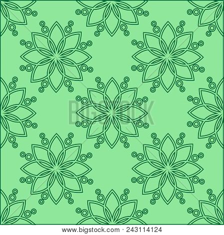Simple Vintage Seamless Pattern With Abstract Flowers.