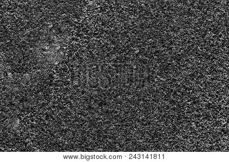 Dirty Black & White Fleecy Material Texture. Detailed Fibers Fluffy Surface Background.