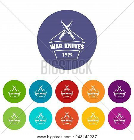 Knive War Icons Color Set Vector For Any Web Design On White Background