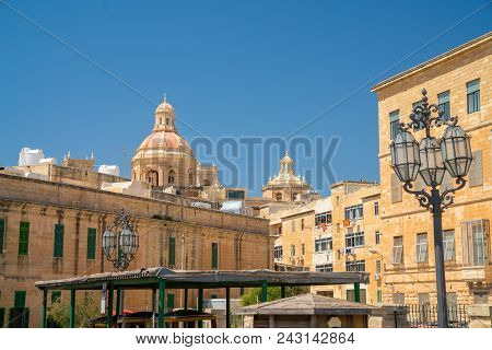 May 20, 2018. St. Julian, Malta. Amazing View Of The Spinola Bay And The Town Of St. Julian.