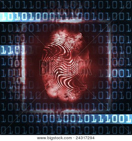 Ilustracja odcisk palca i cyfry