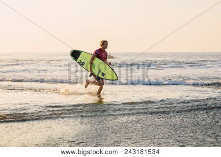 May 31, 2018. Keramas, Bali, Indonesia. Competition Wsl Corona Bali Protected. John John Florence.