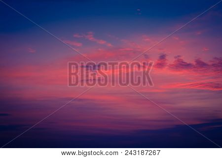 Abstract Evening Beautiful Colorful Sky With Cloud
