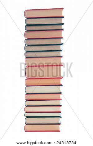 Tour de livres sur un fond blanc
