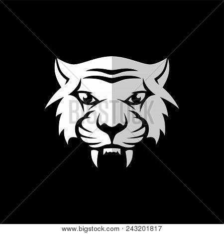 Intimidating Tiger Front View Theme Logo Template