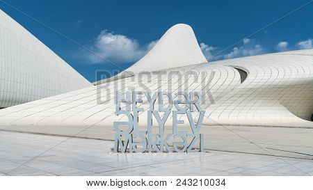 Building Exterior Of Haydar Aliyev Centre In Baku, Azerbaijan