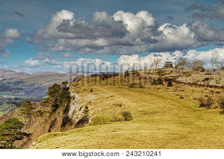 A View Of Scout Scar, A Range Of Limestone Hills Near Kendal. The Shelter Known As The Mushroom Can 
