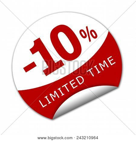 Sticker Ten Percent Off For A Limited Time.