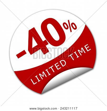 Sticker Forty Percent Off For A Limited Time.