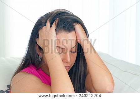 A Lonely Young Woman, She Is Depressed And Separated From Problems In Her Personal Life. The Concept