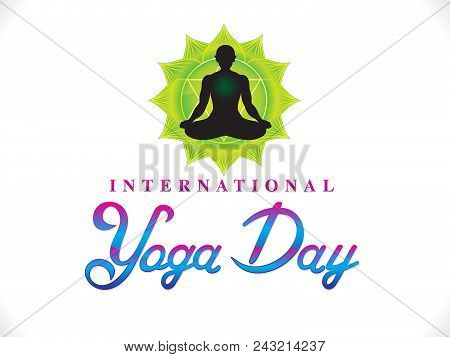 Abstract Artistic International Yoga Day Text Vector Illustration