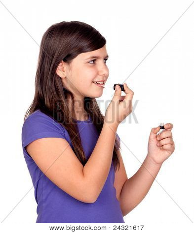 Krásná dívka Make-up izolovaných na bílém pozadí