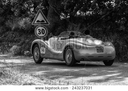 Pesaro Colle San Bartolo , Italy - May 17 - 2018 : Alfa Romeo 6c 2500 Ss Spider Colli	1947 Old Racin