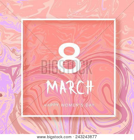 8 March Banner. Happy Women's Day. Vector Illustration.