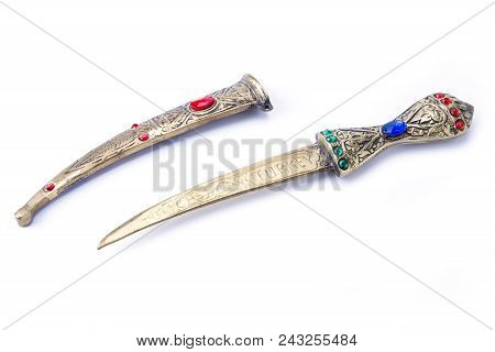 Decorative Oriental Otoman Knife On The White Background