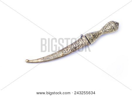 Decorative Oriental Otoman Knife On The White Background