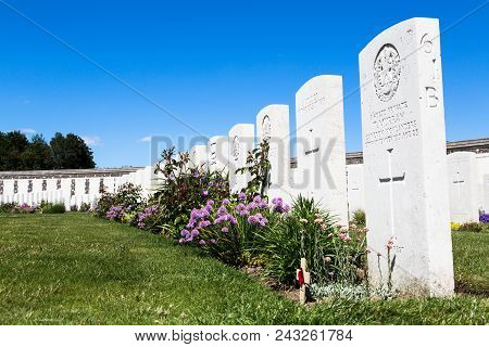 Passendale, Belgium - Jun 6, 2015: Tyne Cot World War One Cemetery The Largest British War Cemetery 