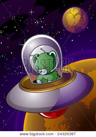 Летающая тарелка чужеродных медведь