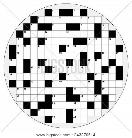 Round Crossword With Empty Boxes To Insert Any Words For A Clear Message, Brief Heading Or Explicit 