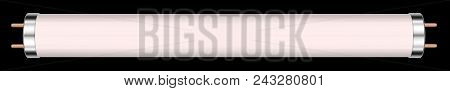 Daylight Fluorescent Lamp Isolated On Black. 3d Rendering