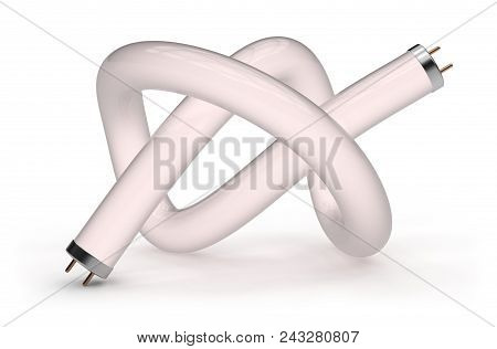 Daylight Fluorescent Lamp Isolated On White. 3d Rendering